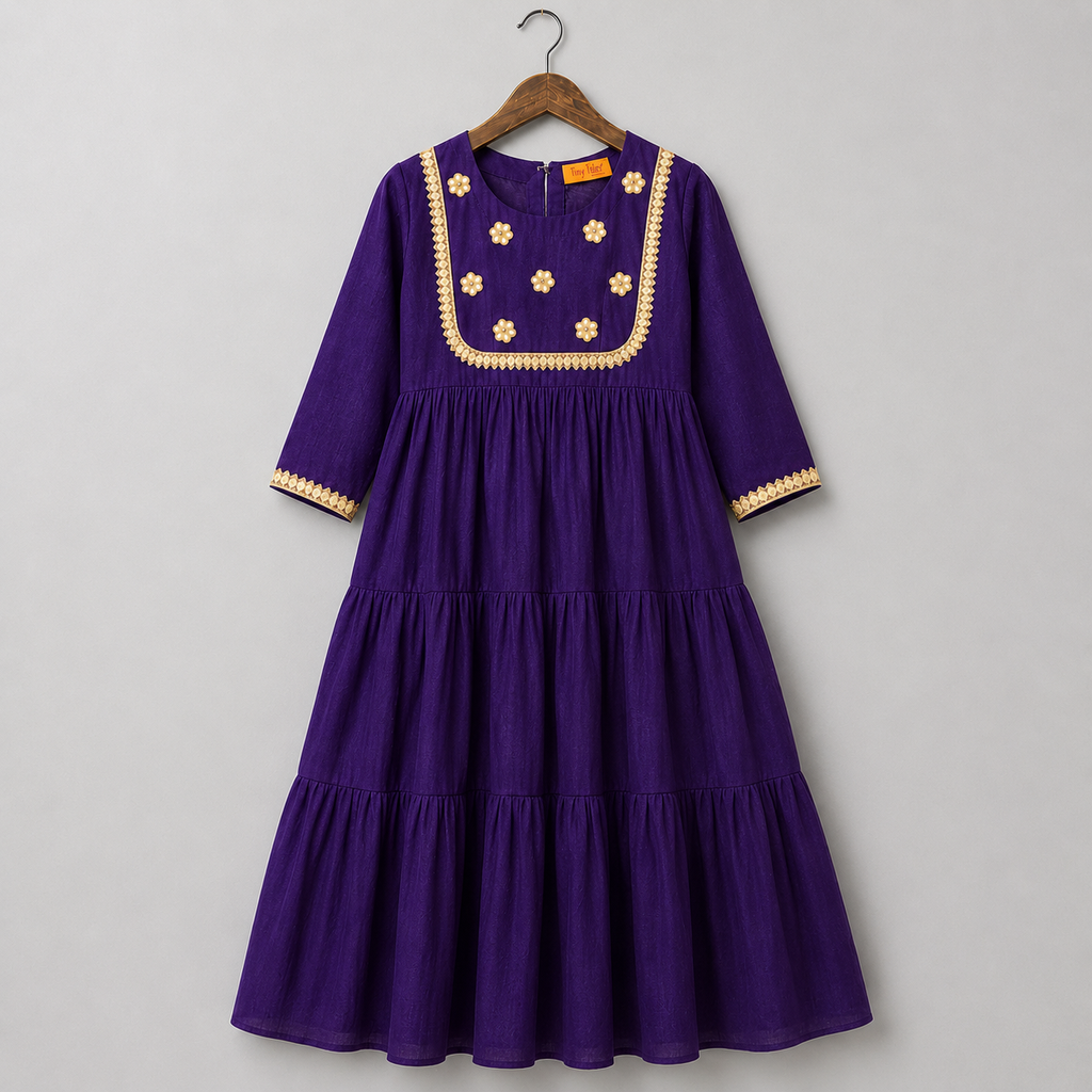 Purple Anarkali Set