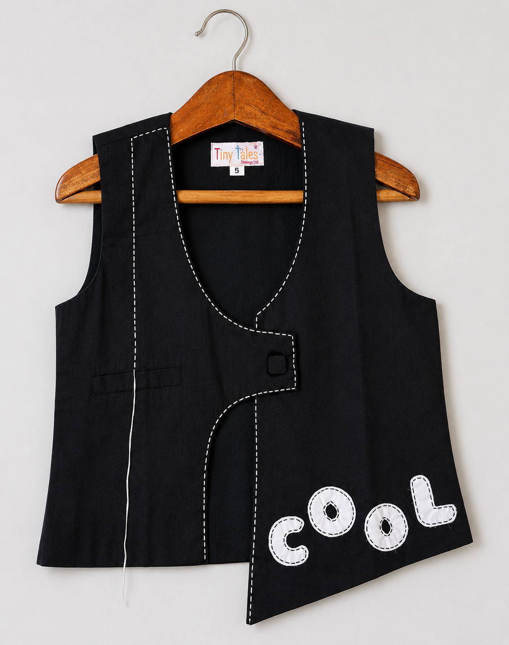 Black Waistcoat with Cool Applique