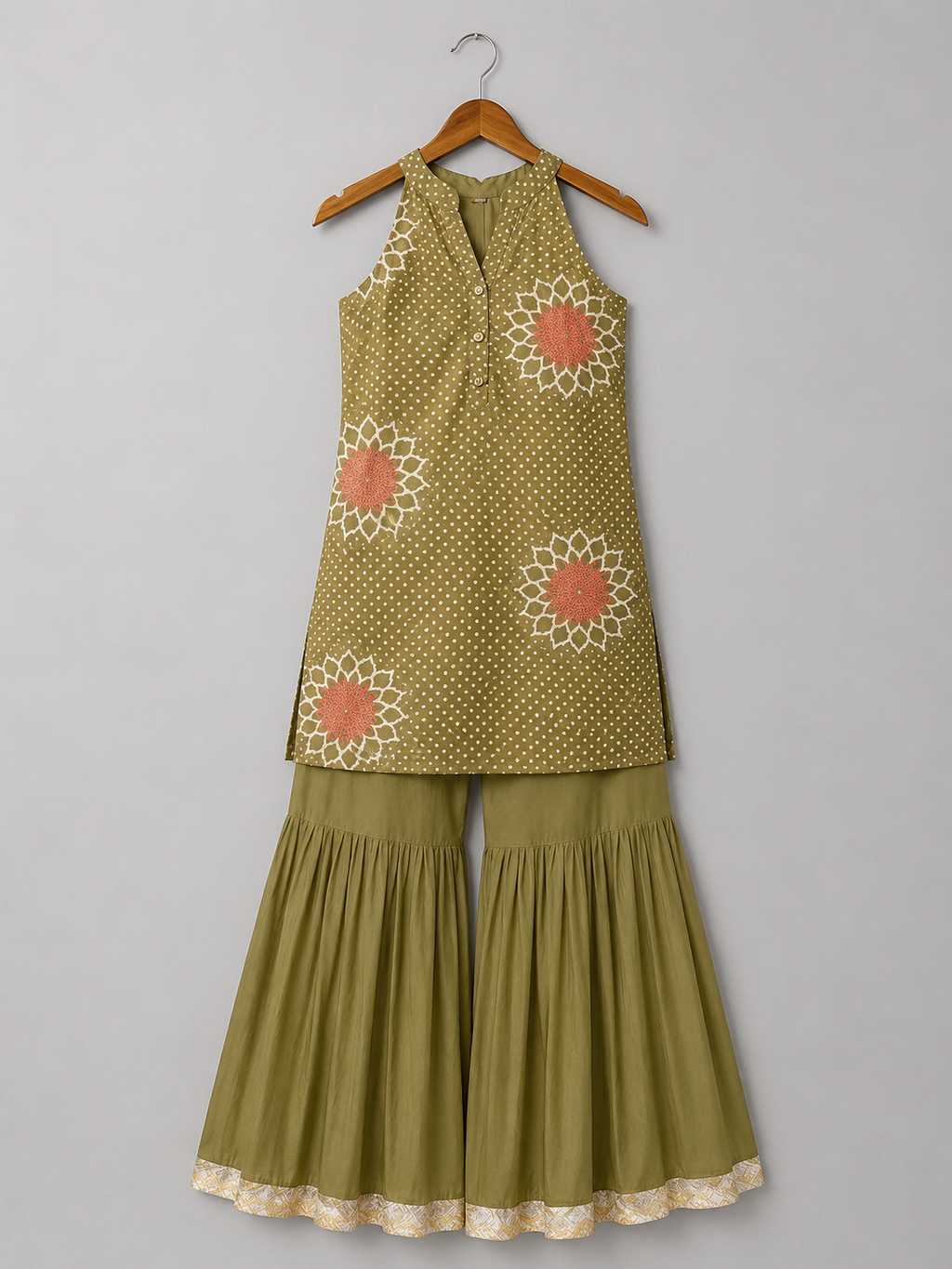 Green Bandhani Set