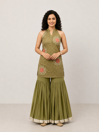 Green Bandhani Set