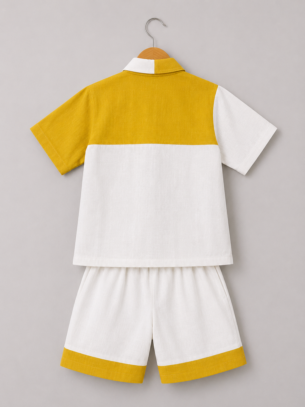 Yellow-White Block Co-ord Set