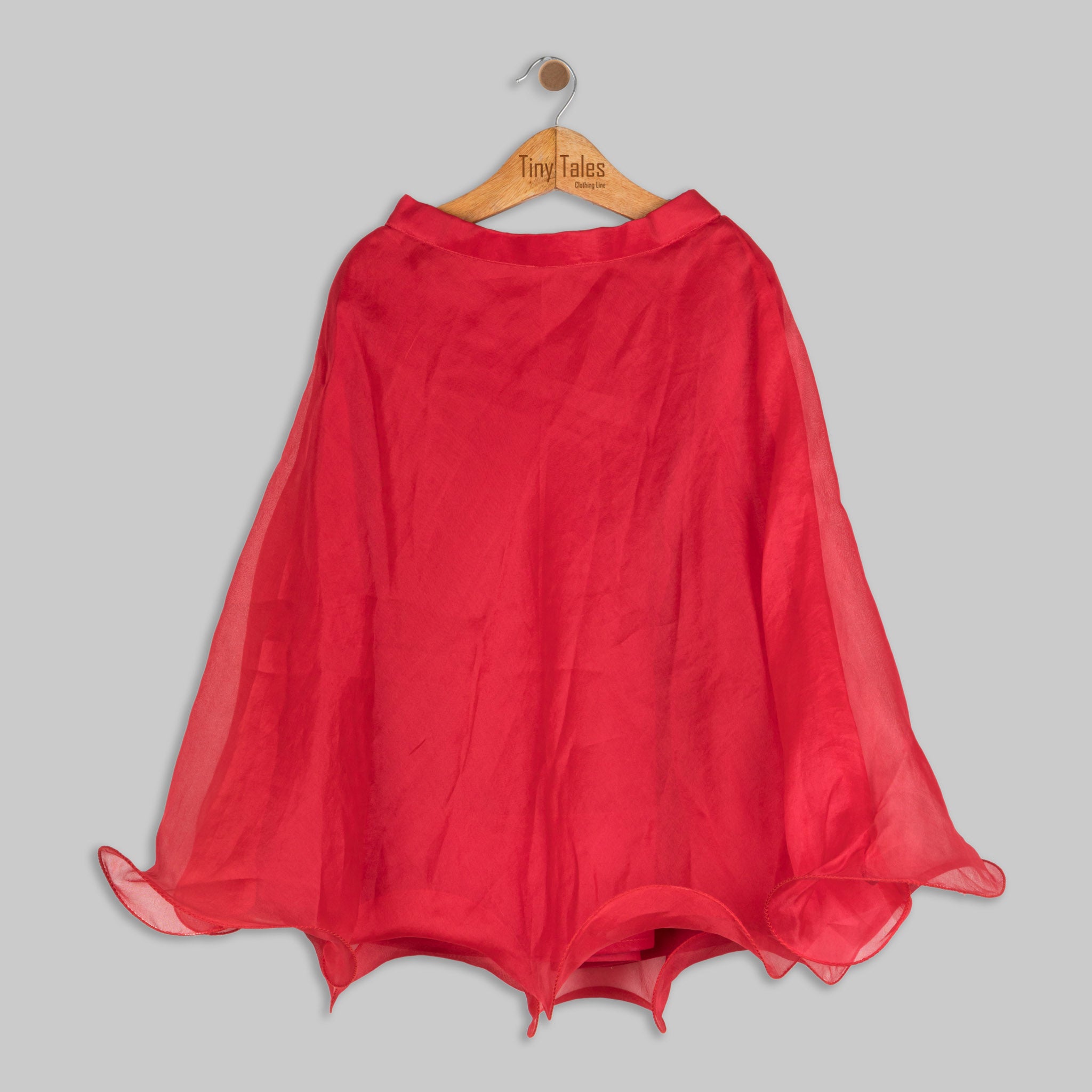 Red Peter Pan Collared Lehenga Set