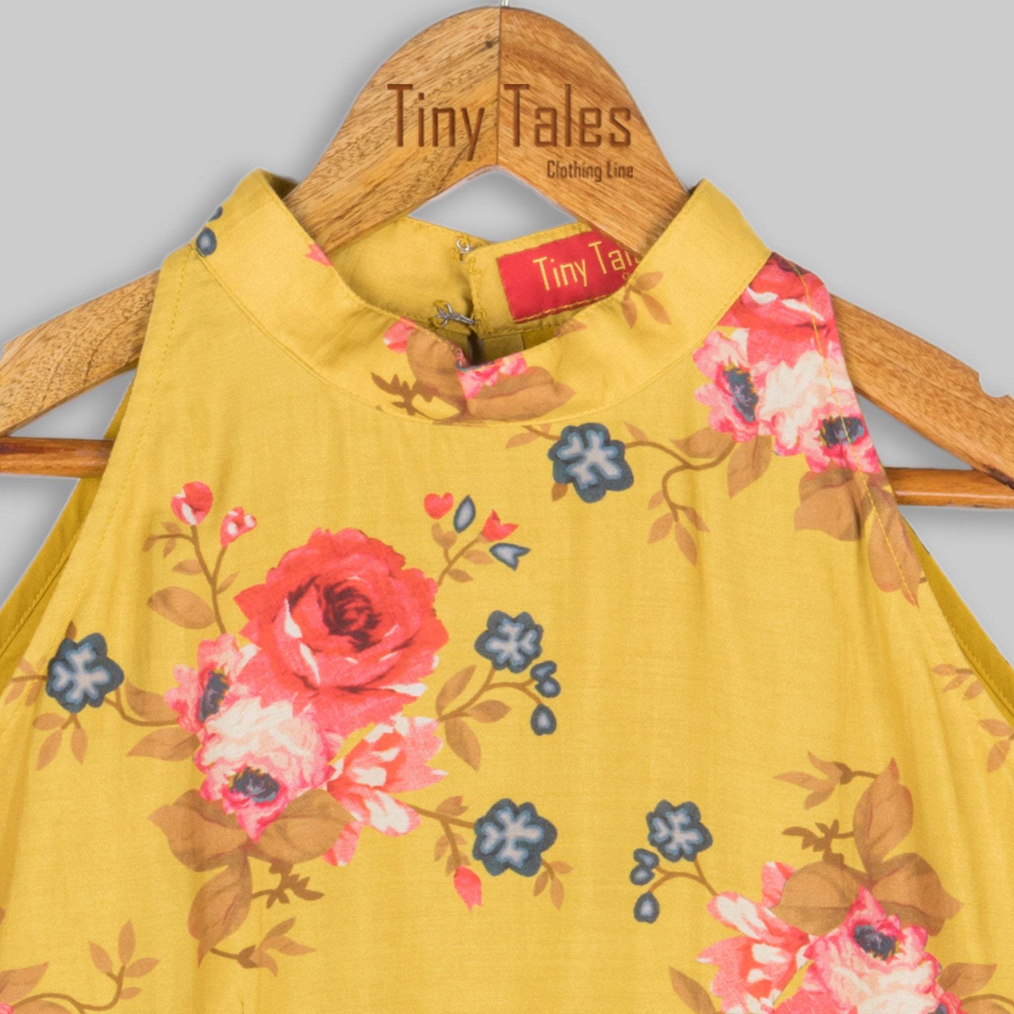 Mustard Printed Sharara Set with Potli Bag - 2 Yrs