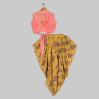 Tie Up Crop Top with Dhoti Pants - 9 Yrs