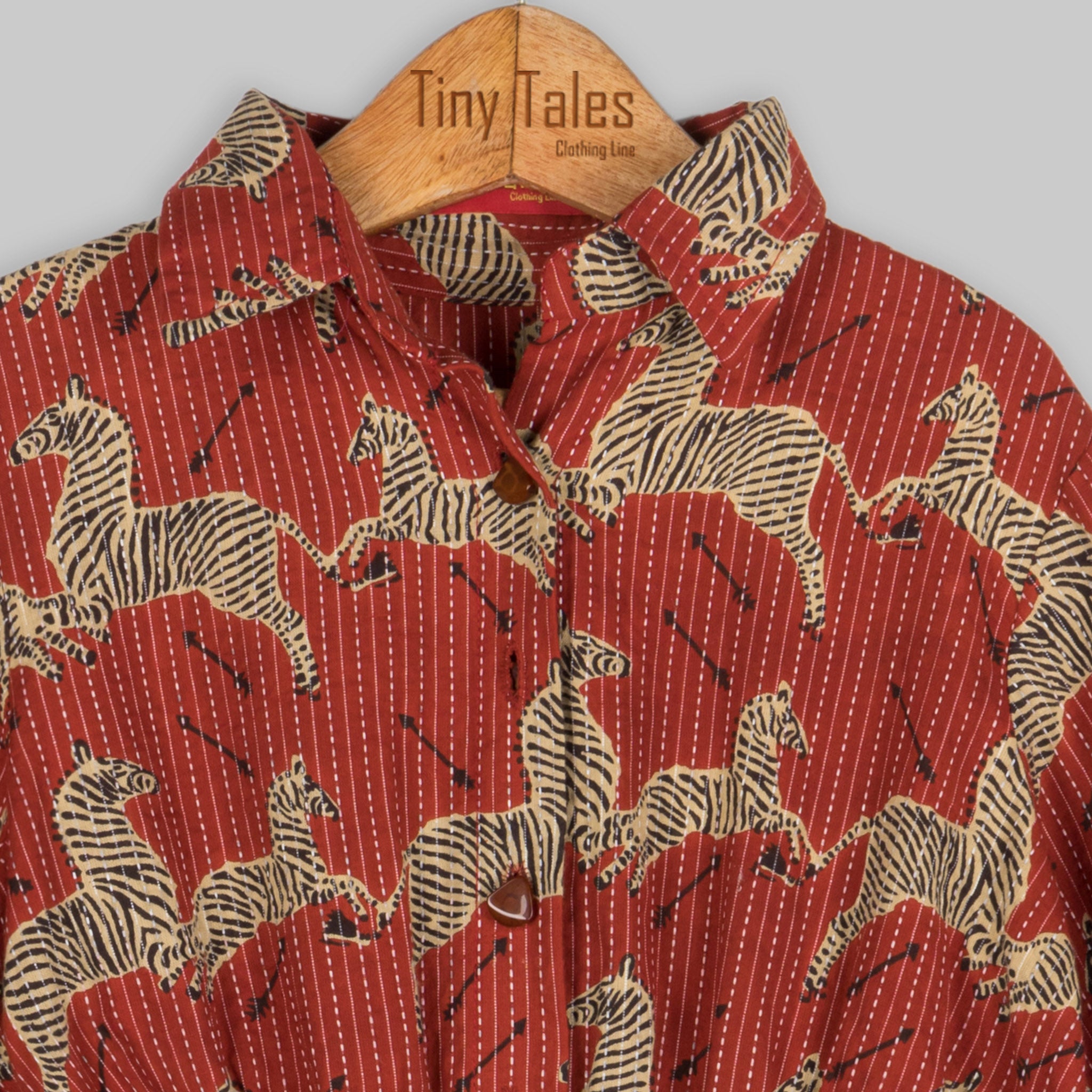 Zebra Printed Shirt with Beige Pants - 9-10 Yrs