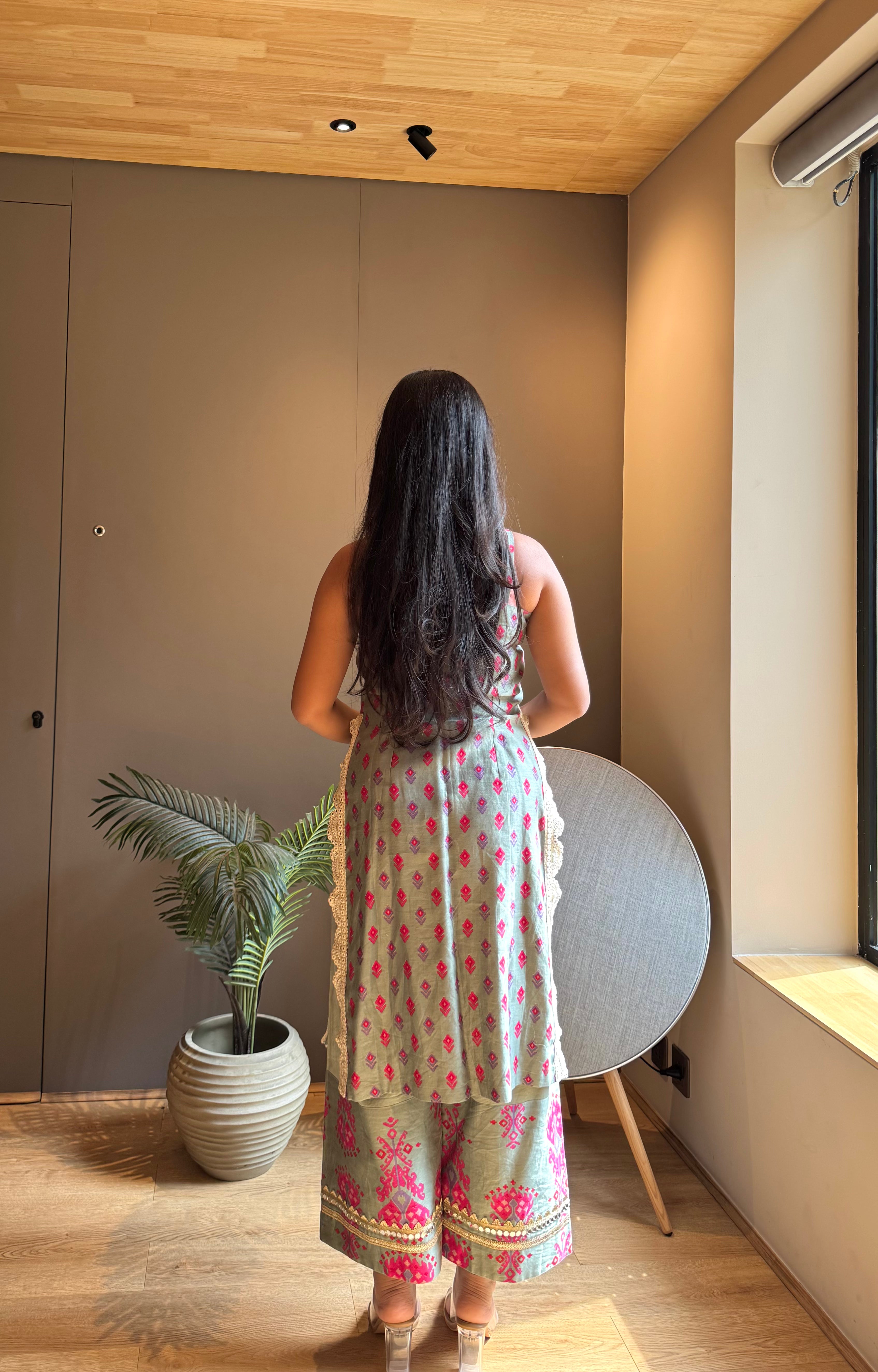 Chanderi Printed Kurta Set