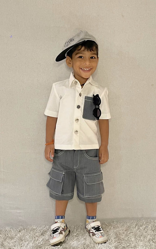 Ash Cargo Shorts Set