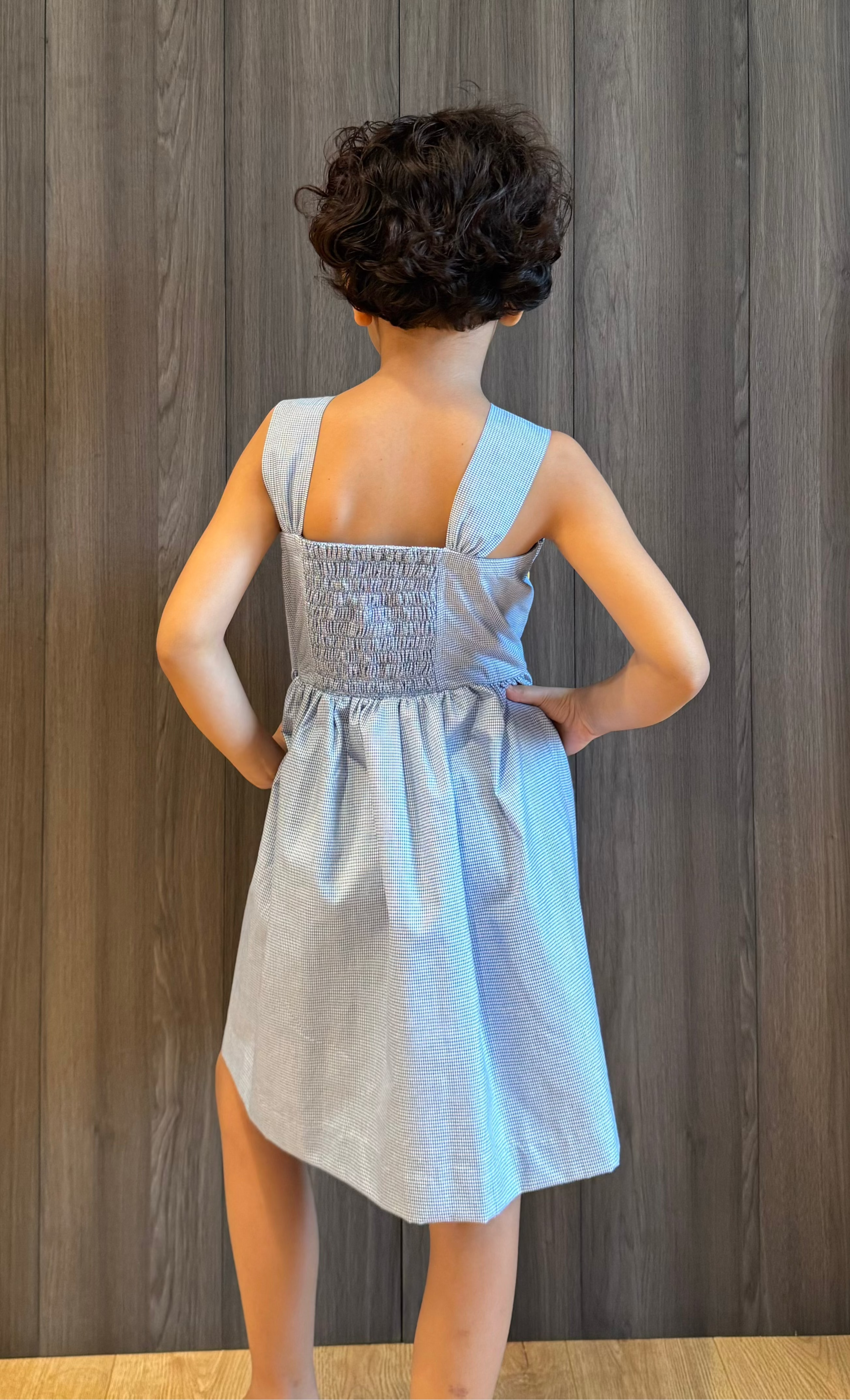 Blue Yellow Bow Dress