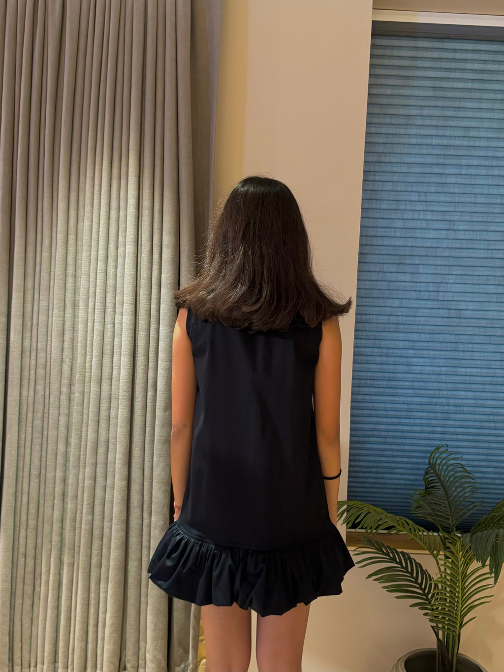 Black Dress With Sequence Bow
