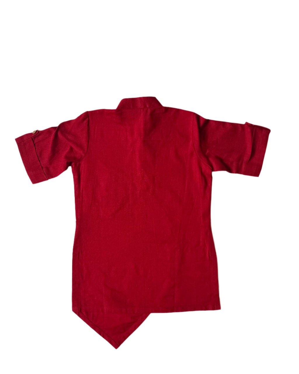 Red Kurta Set with Krishna & Matka Motifs