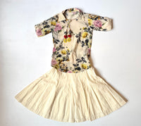 Off White Printed Top With Kali Pants - 6 Yrs