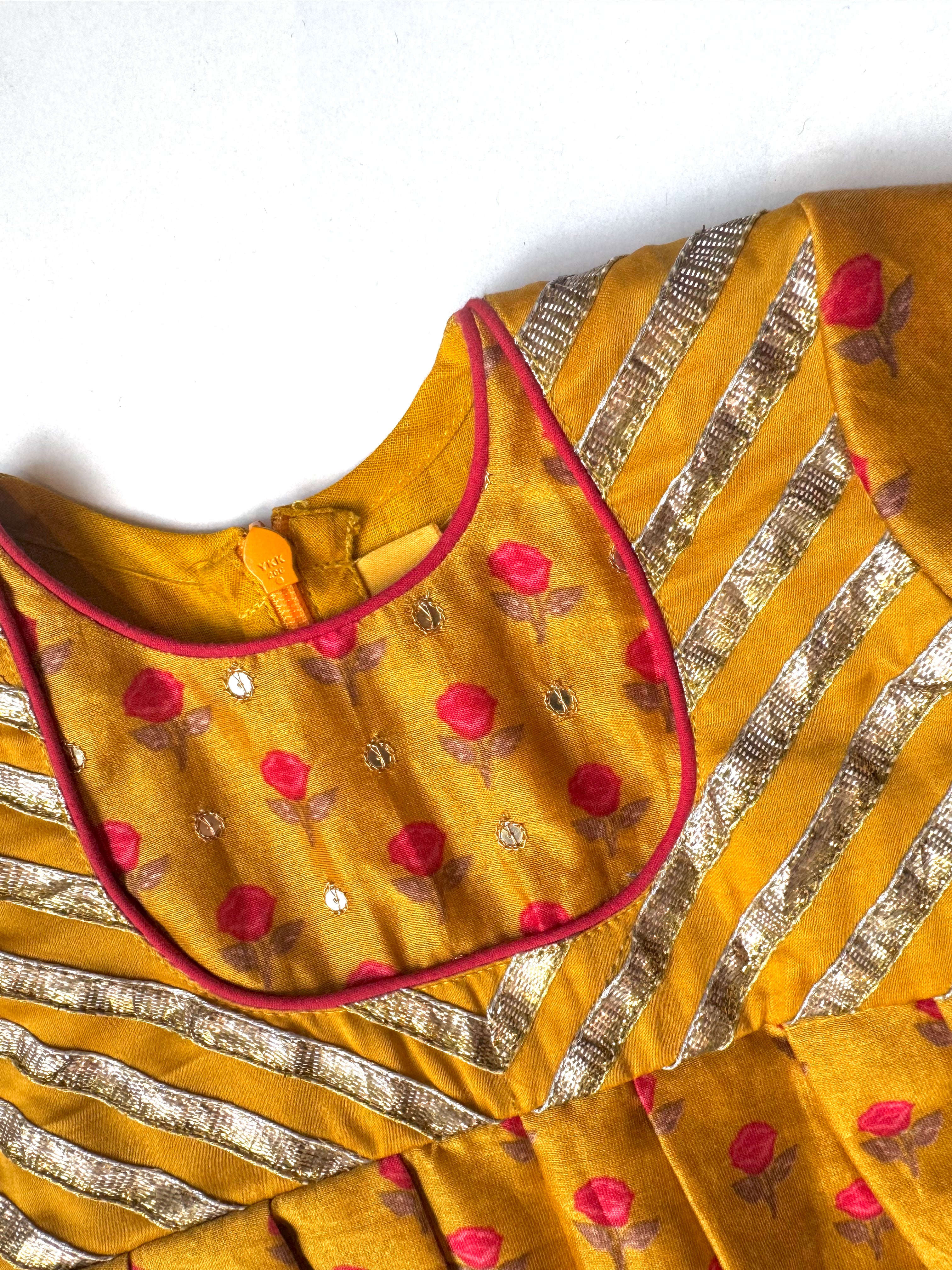 Mustard Printed Dhoti Suit