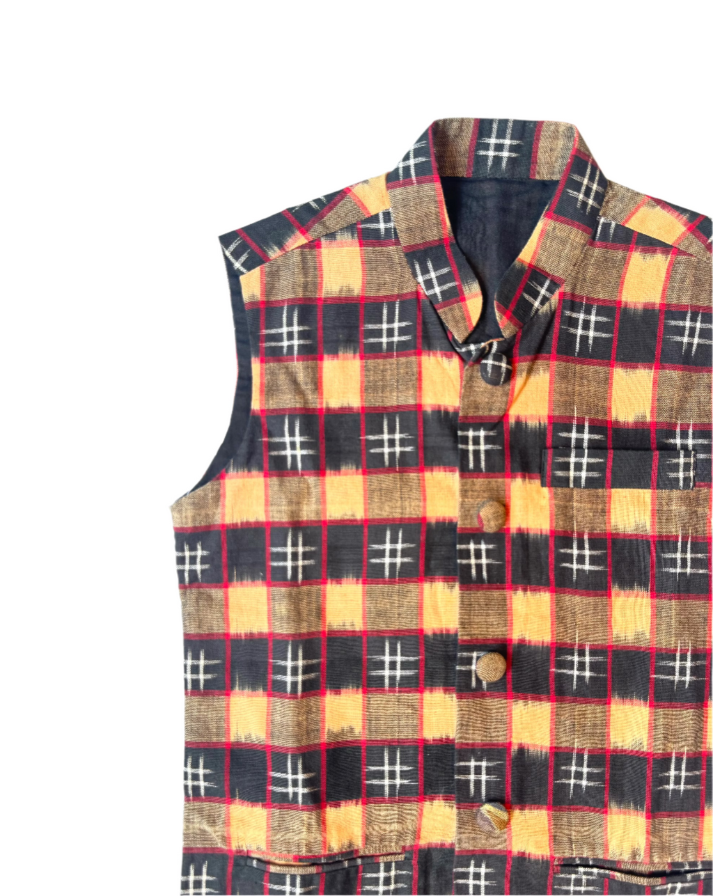 Black Checkered Waistcoat