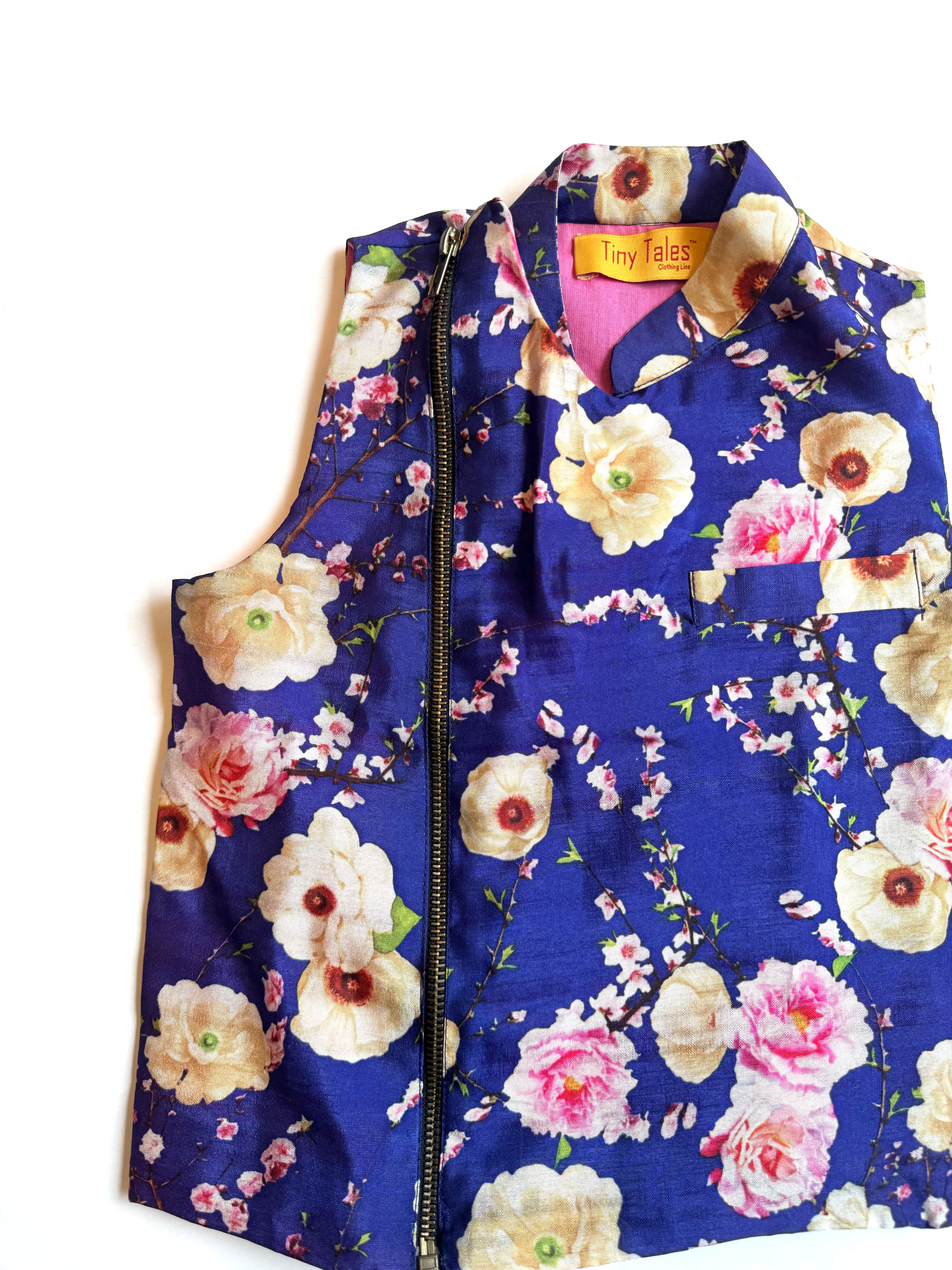 Blue Floral Waistcoat
