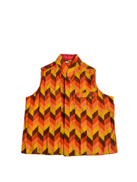 Printed Orange Waistcoat