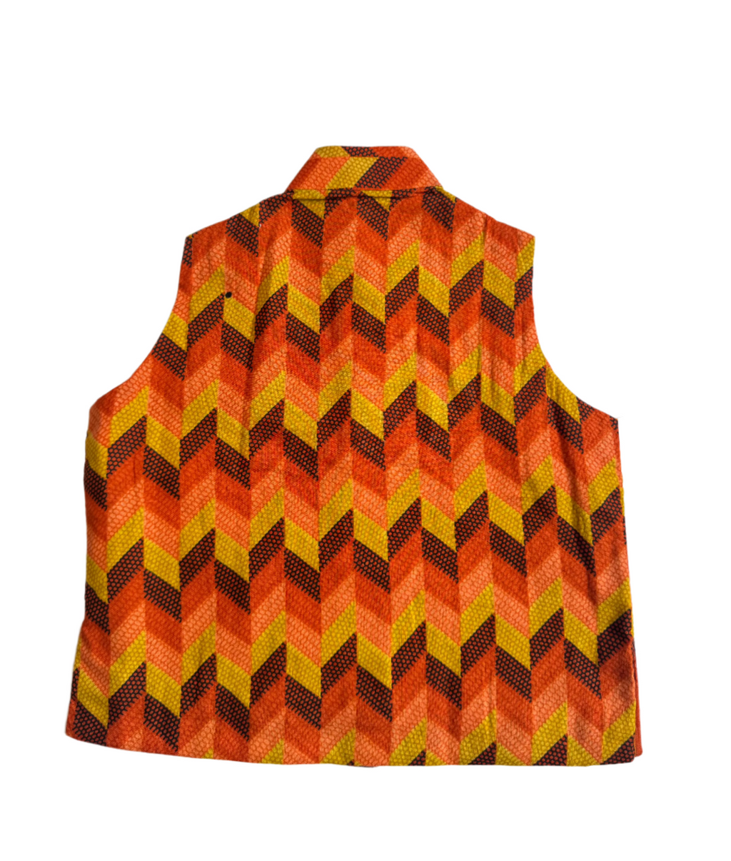 Printed Orange Waistcoat