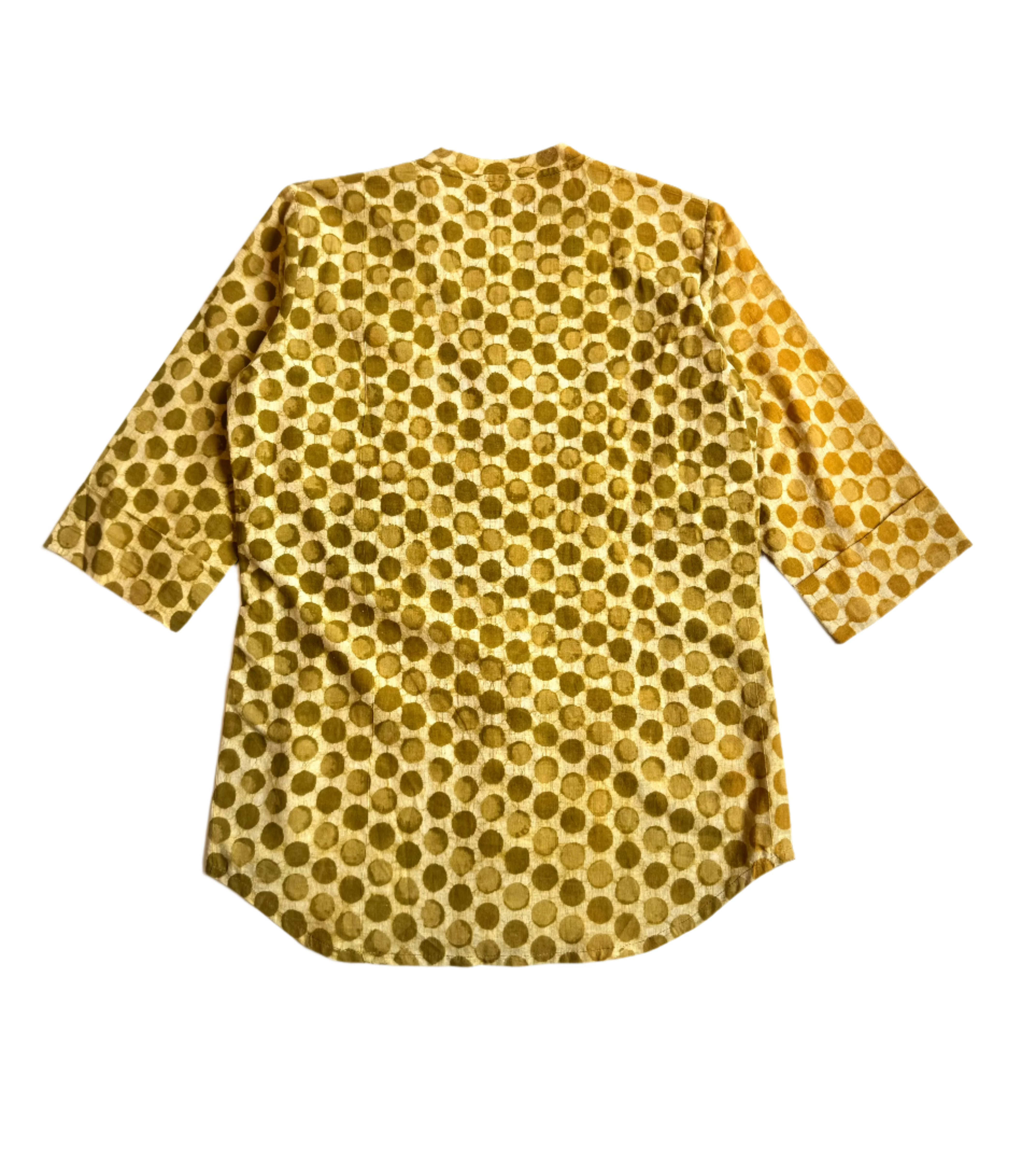 Green Dabu Flap Kurta With Motif