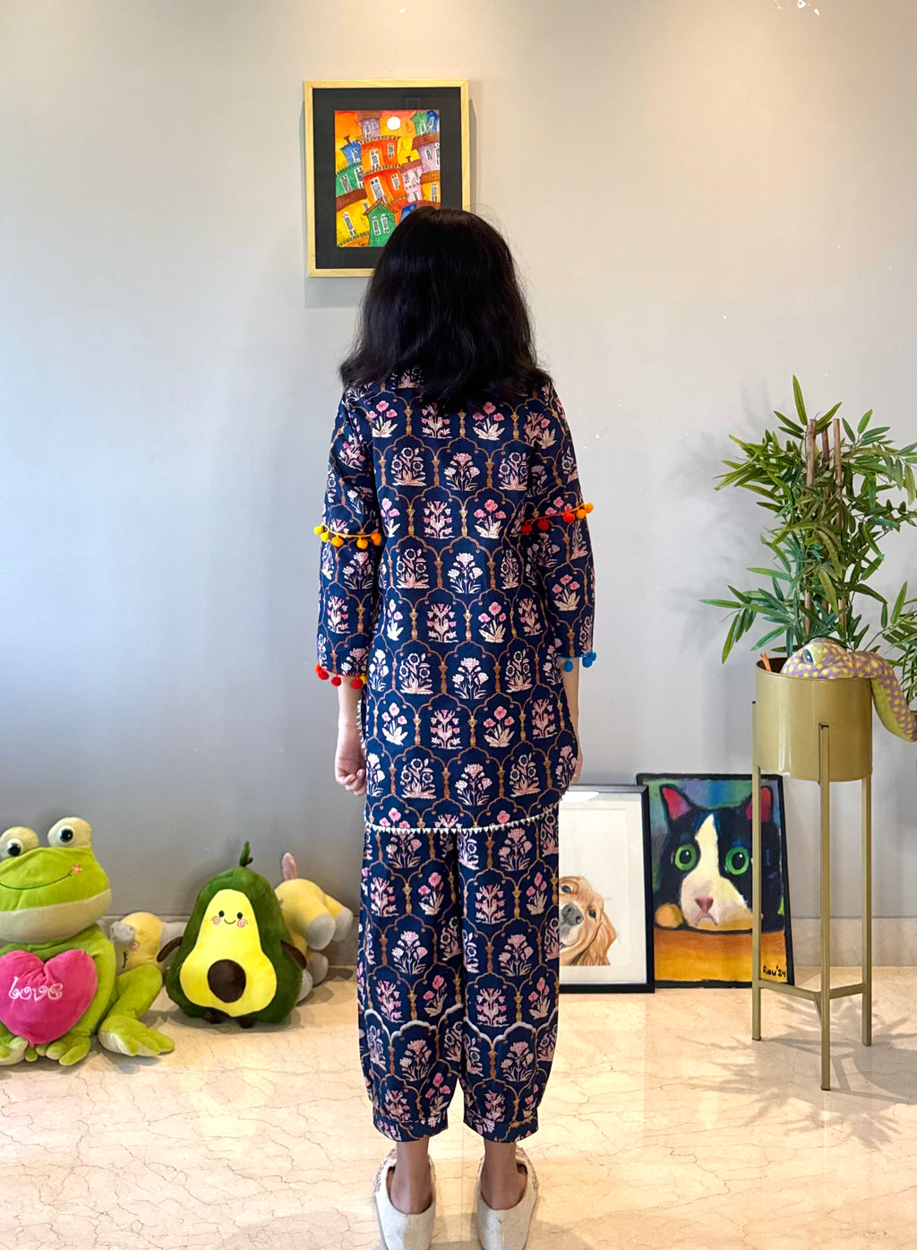 Blue Printed Kurta Set