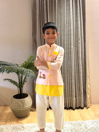 Pink and Yellow Scooty Kurta Set