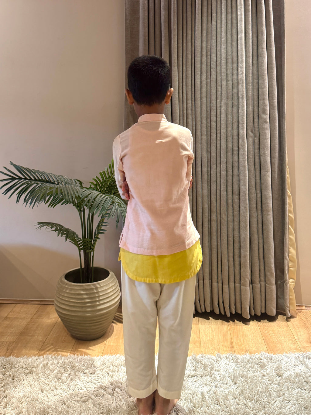 Pink and Yellow Scooty Kurta Set