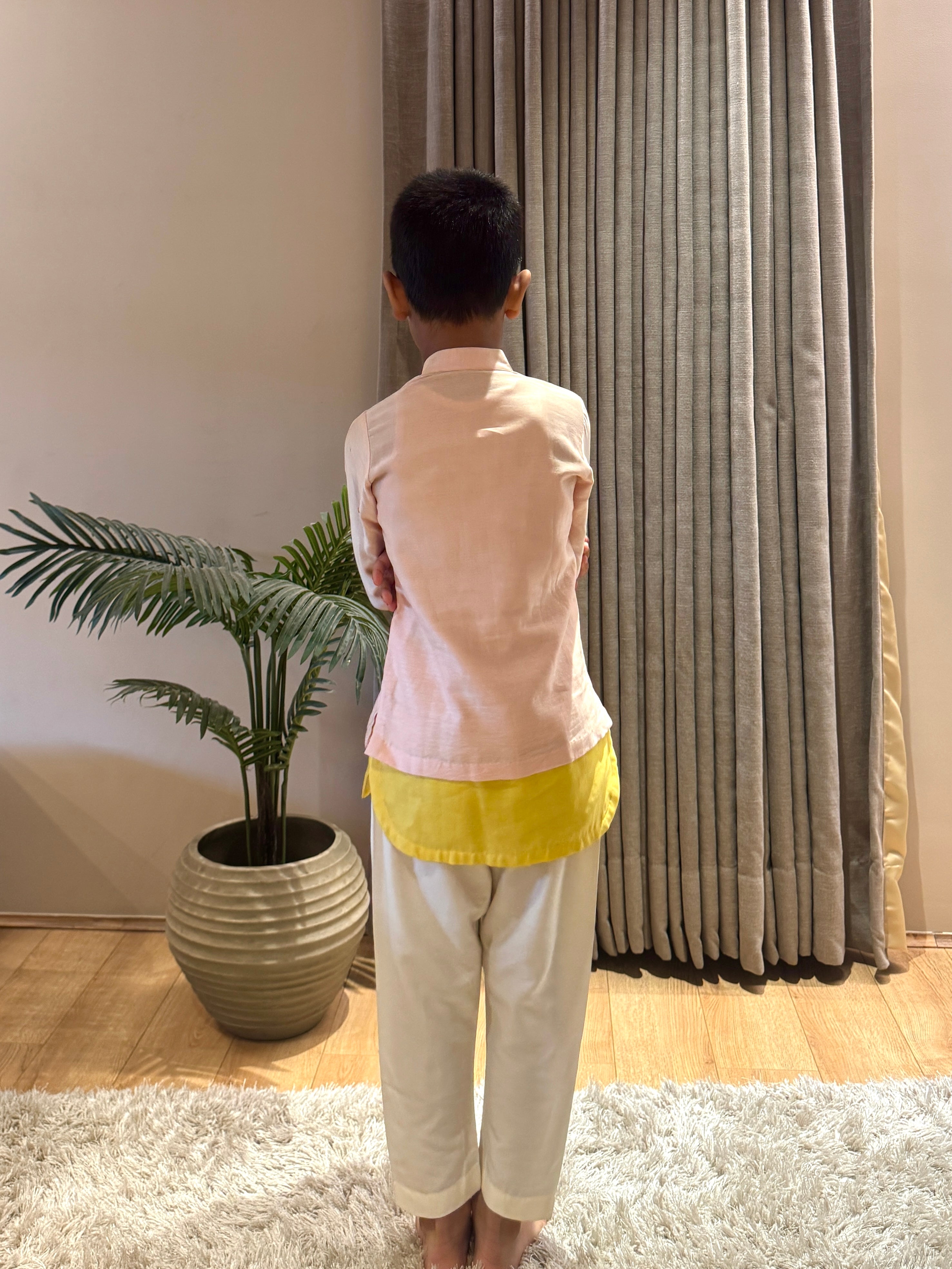 Pink and Yellow Scooty Kurta Set