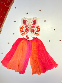Embellished Waistcoat with Bandhni Pants