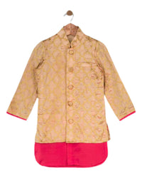 Pink Brocade Kurta with Pants