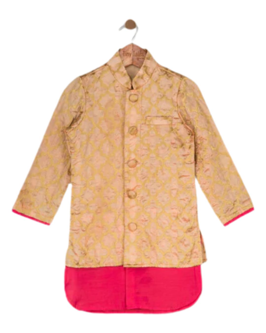 Pink Brocade Kurta with Pants