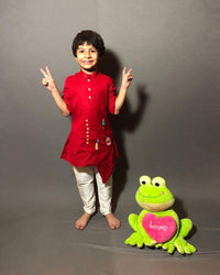 Red Hot-Air-Balloon Kurta Set