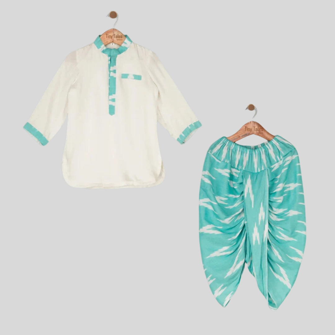 White Kurta with Dhoti Set