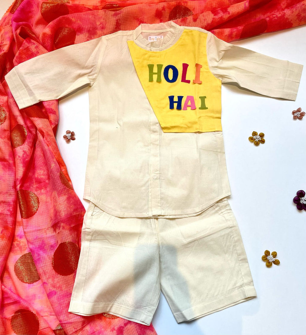 Holi Hai Kurta Style Shirt Set