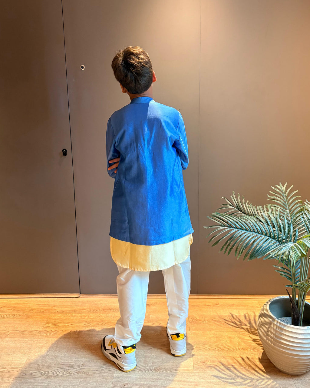 Blue-Yellow Scooty Kurta Set