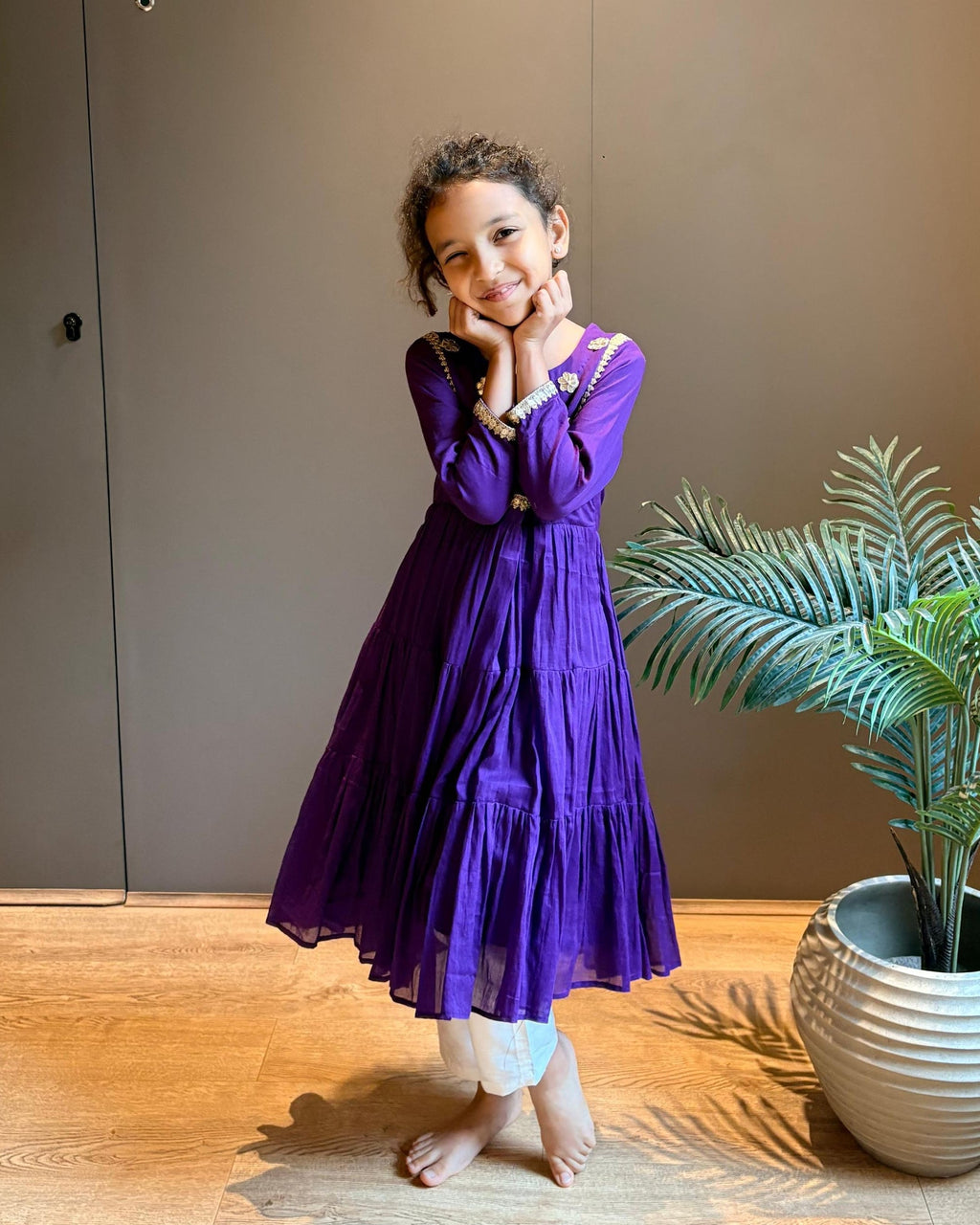 Purple Anarkali Set