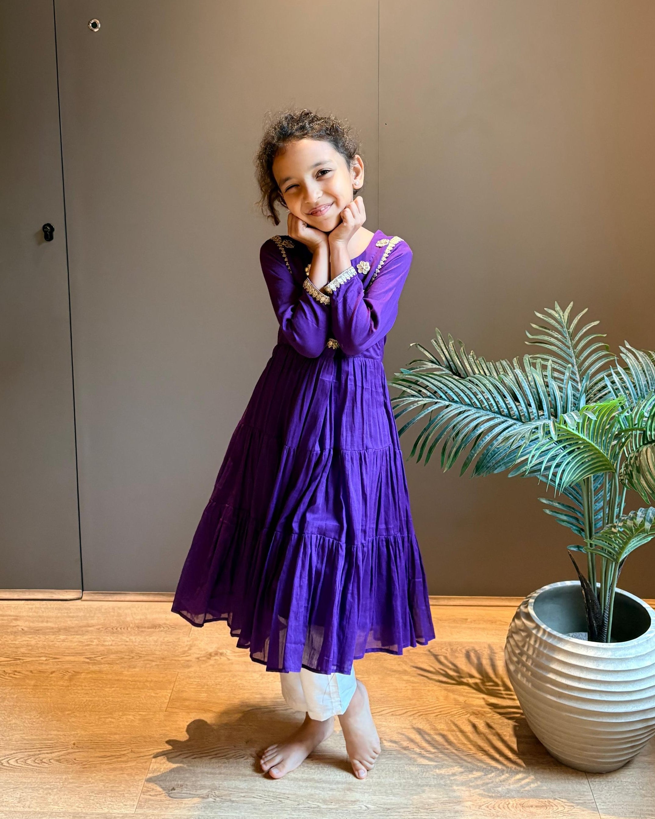Purple Anarkali Set