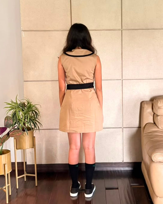 Black Beige Classic Dress