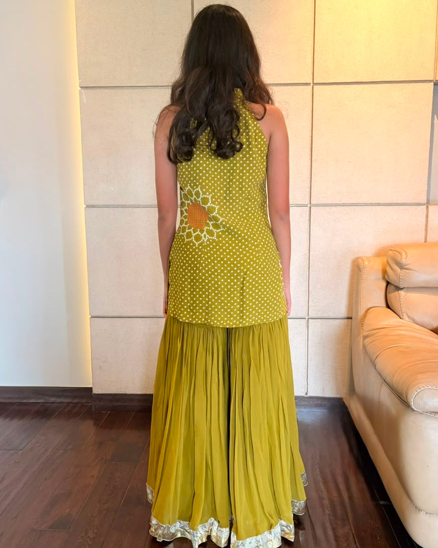 Green Bandhani Set