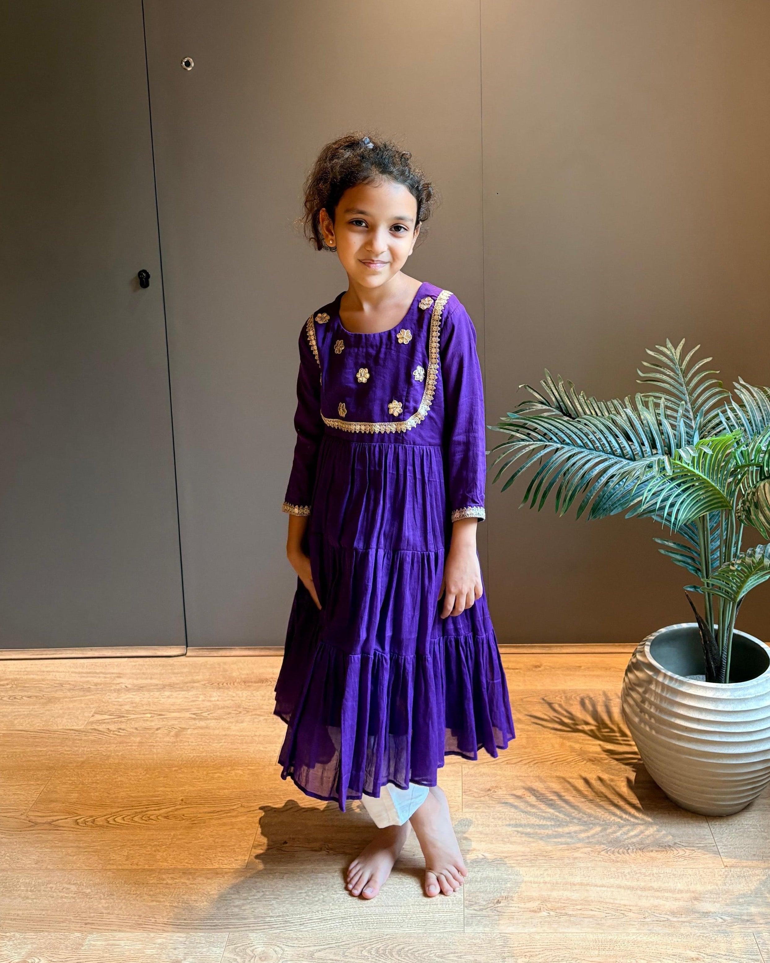 Purple Anarkali Set