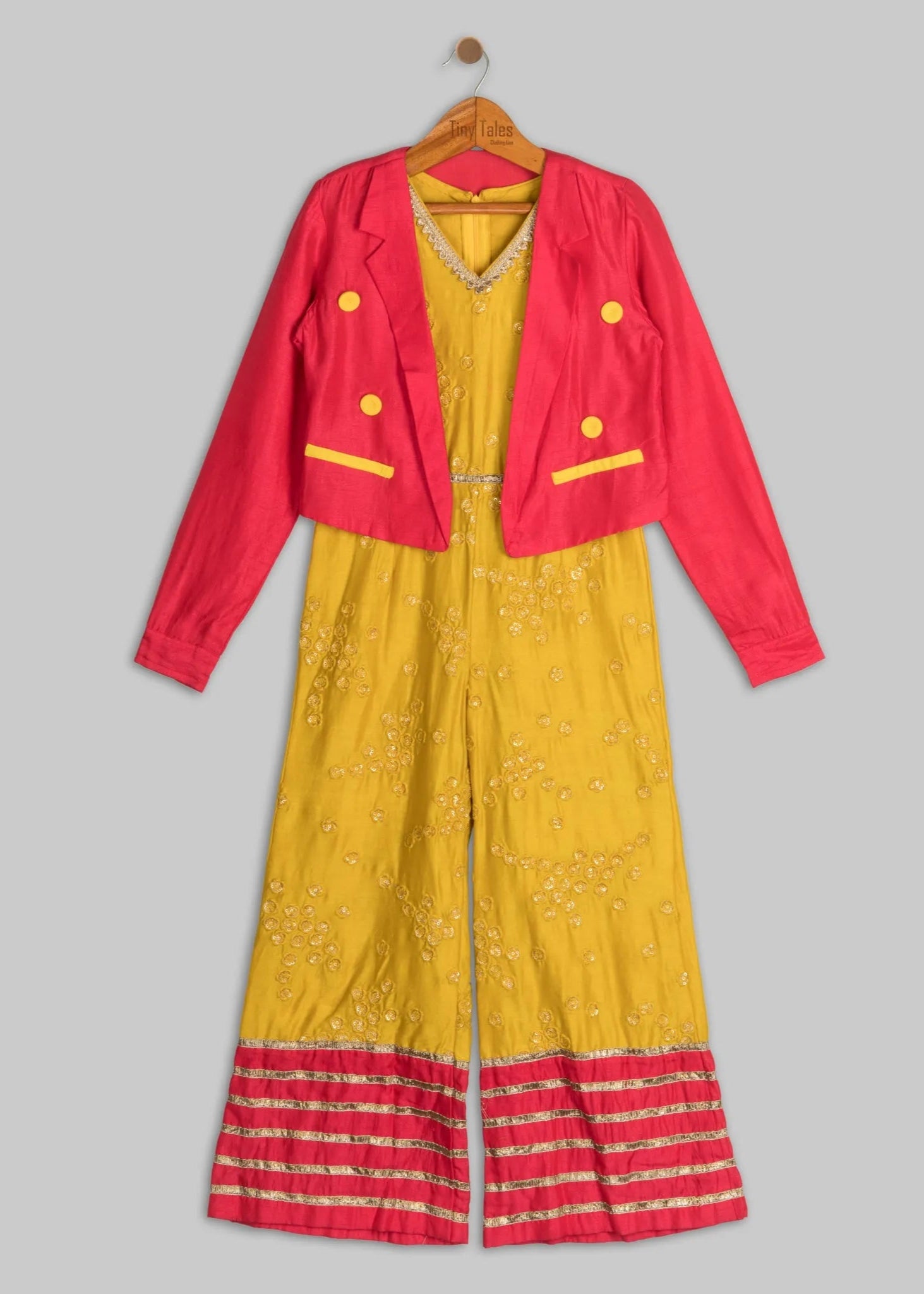 Yellow Jumpsuit with Pink Jacket - 9 Yrs