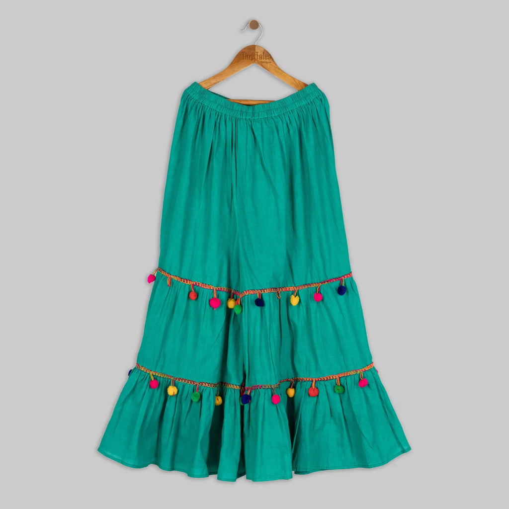 Off White Kurta with Sharara Set - 10 Yrs