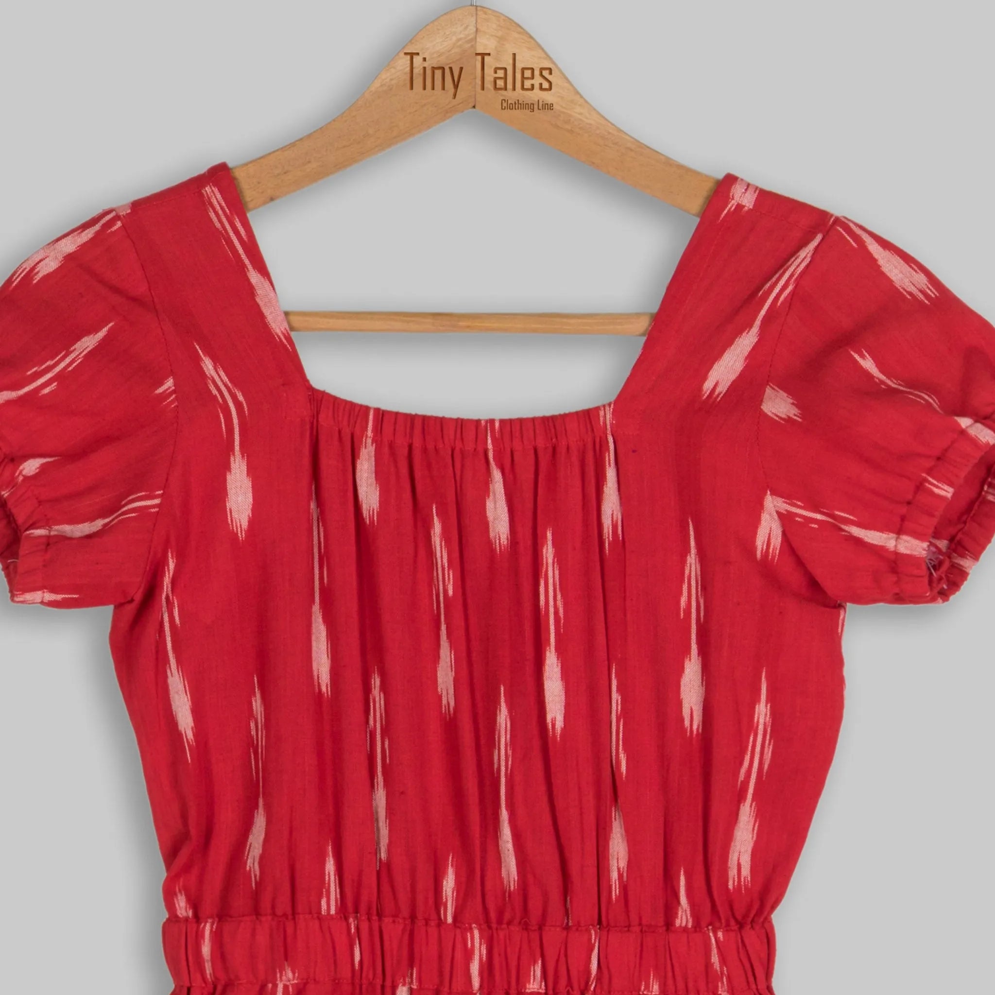 Red Ikkat Jumpsuit - 11 Yrs