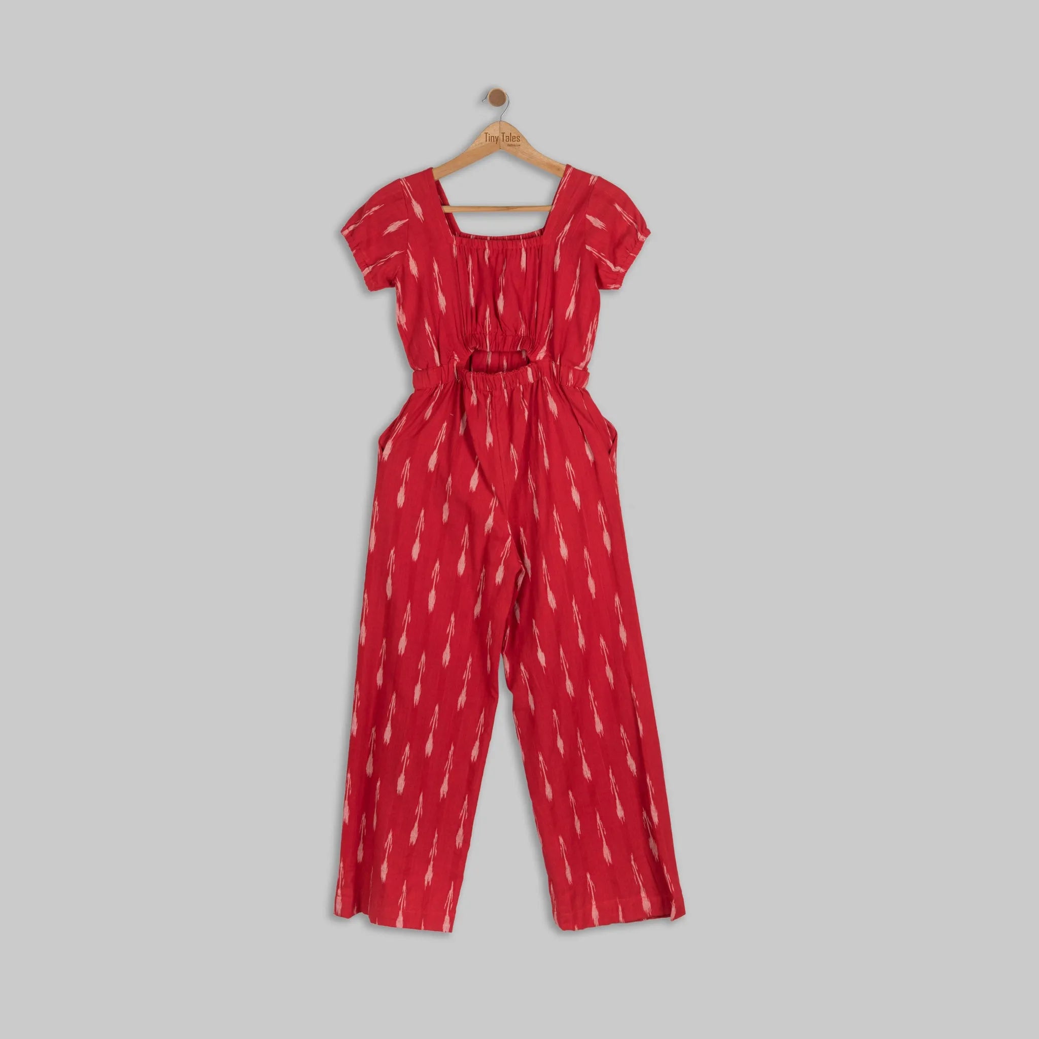 Red Ikkat Jumpsuit