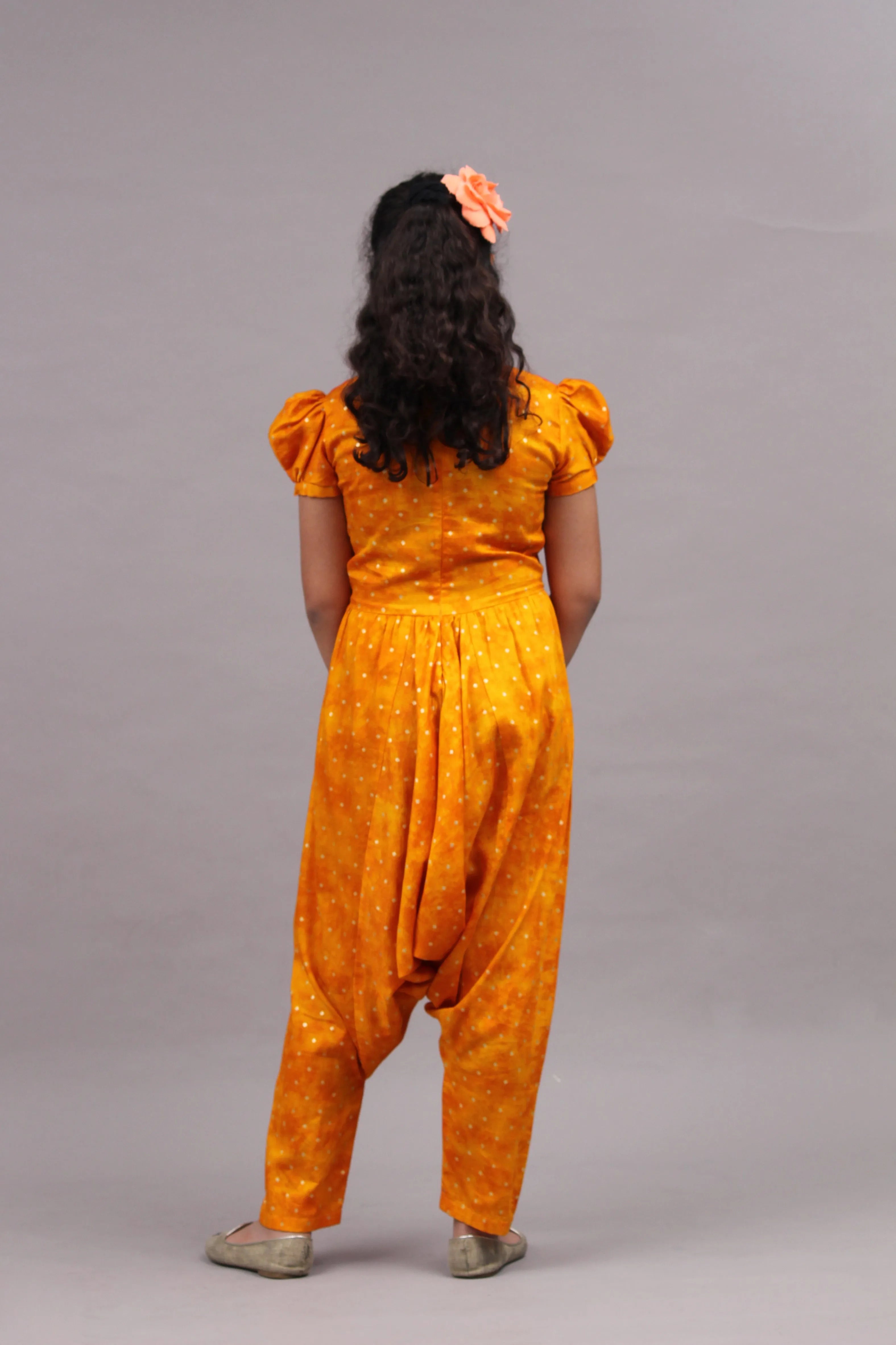 Mustard Low Crotch Jumpsuit - 12 Yrs