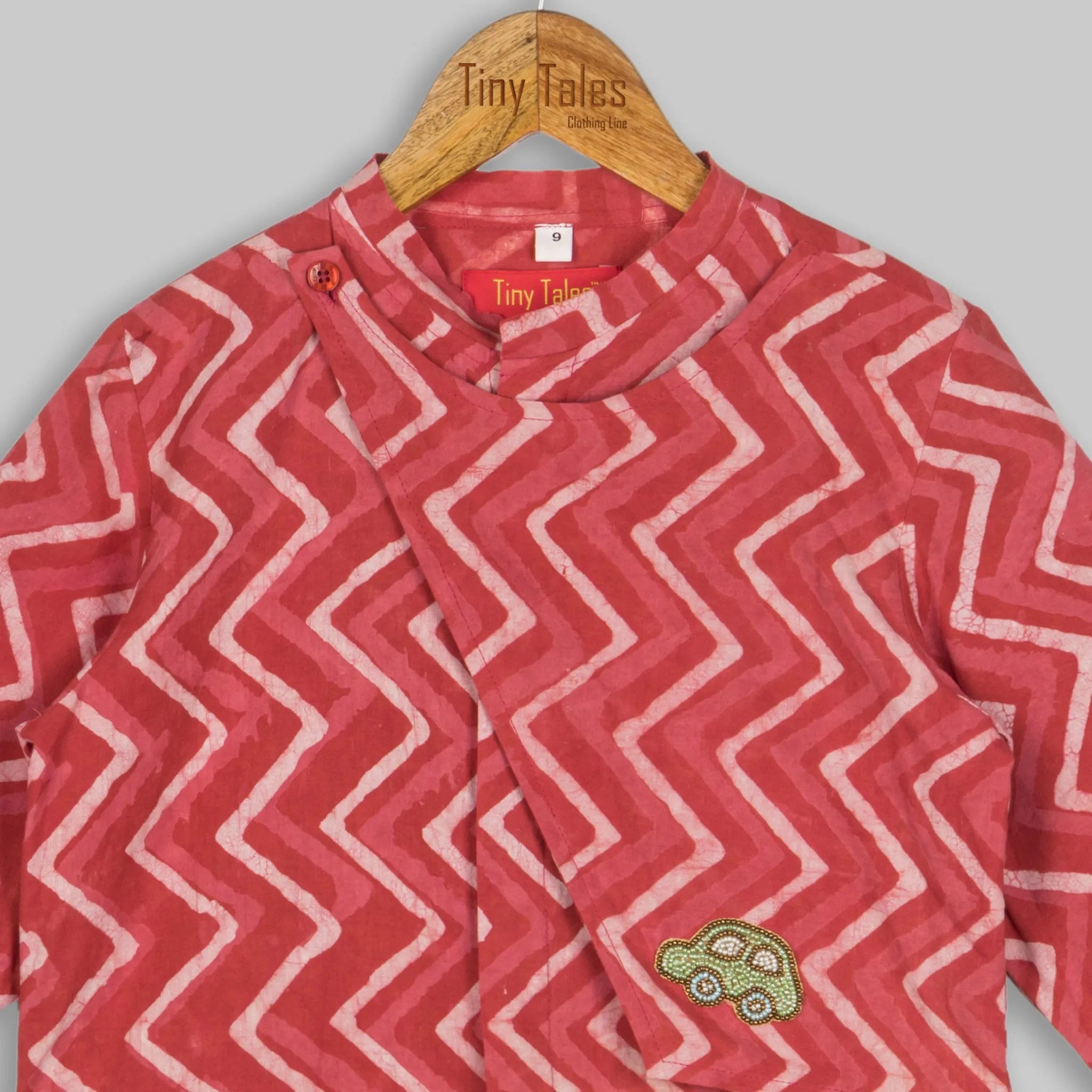 Pink Zig-Zag Flap Shirt