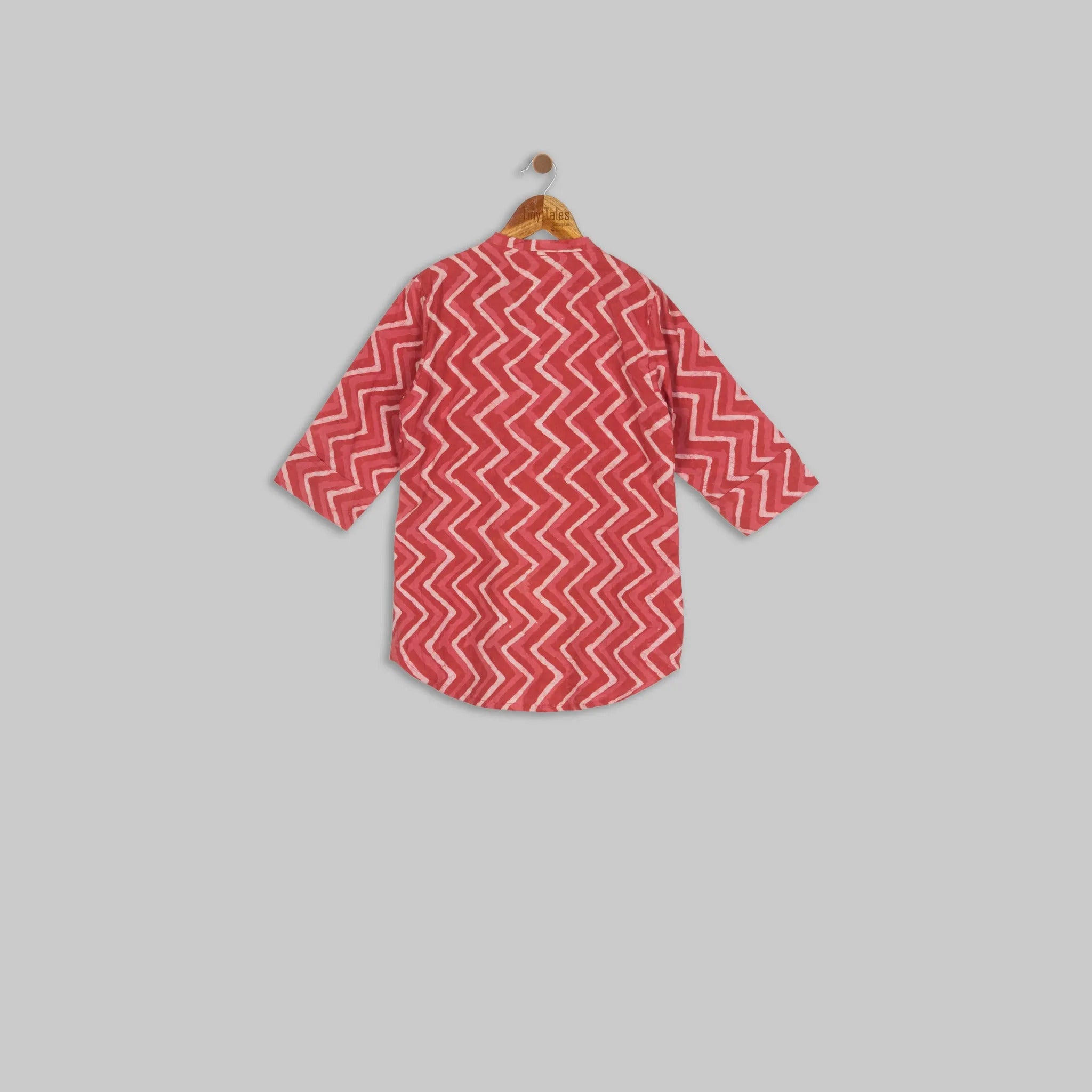 Pink Zig-Zag Flap Shirt