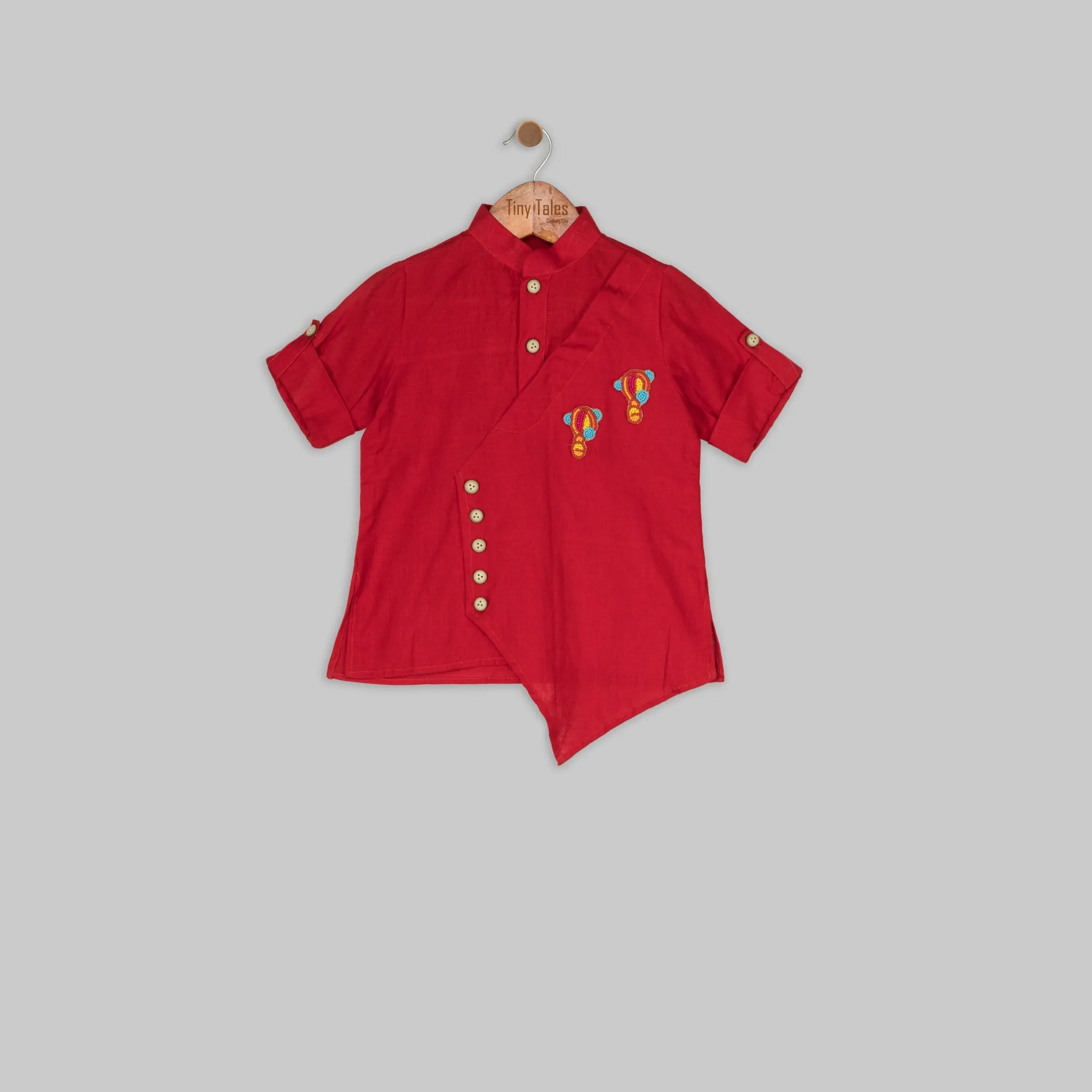 Red Hot-Air-Balloon Kurta Set