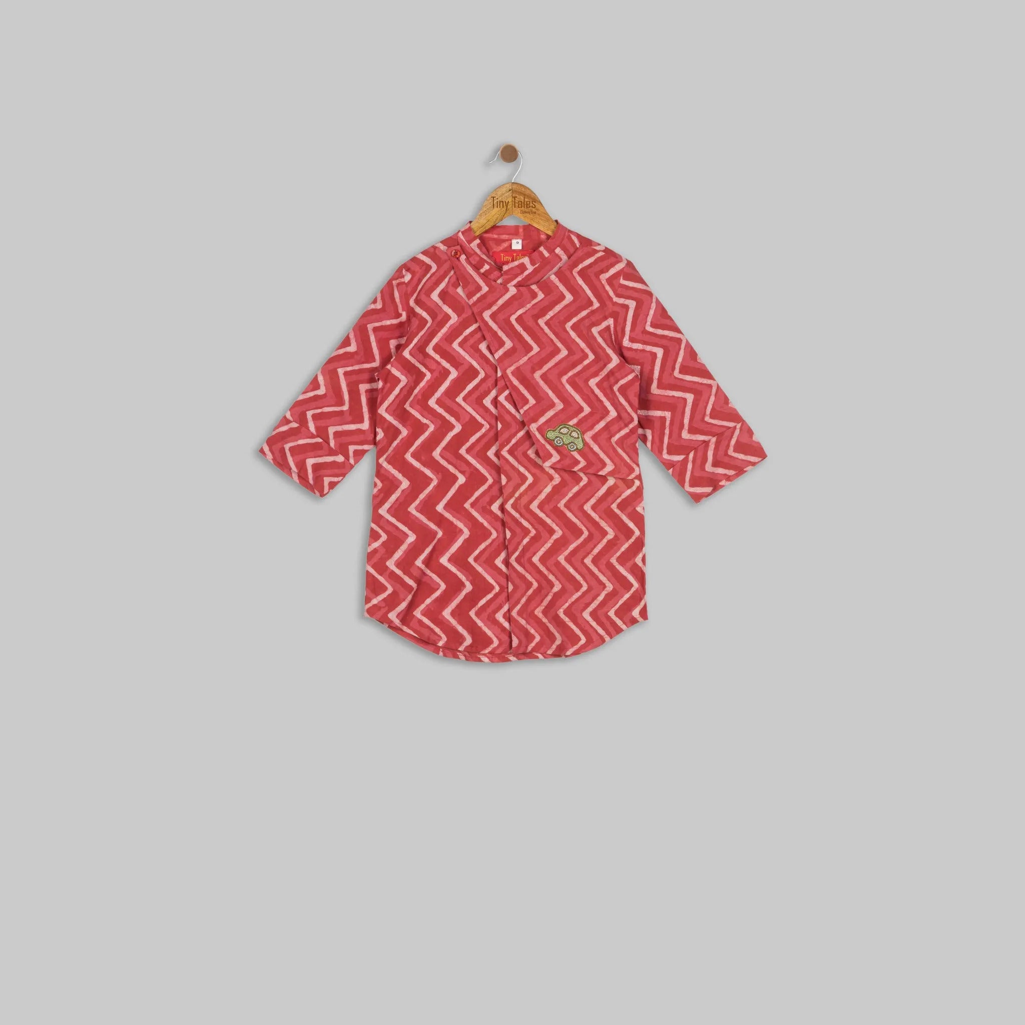 Pink Zig-Zag Flap Shirt