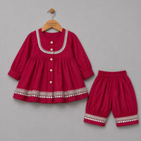 Red Cotton Anghrakha Set
