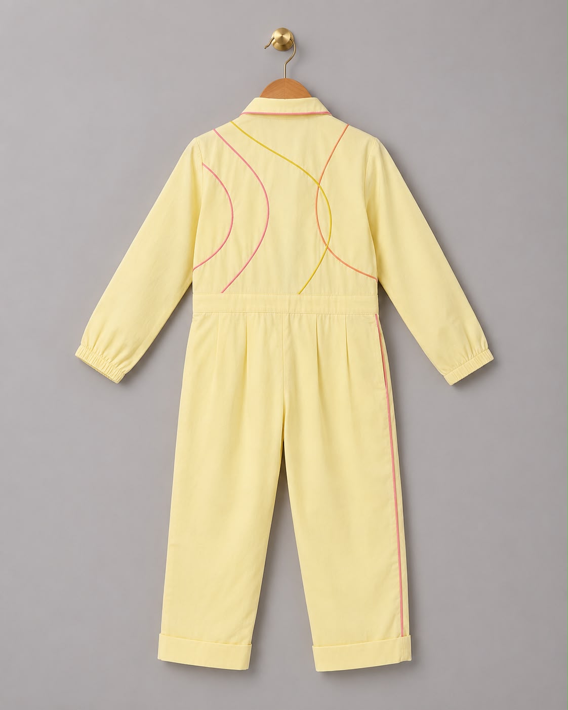 Pastel Yellow Cord Jumpsuit