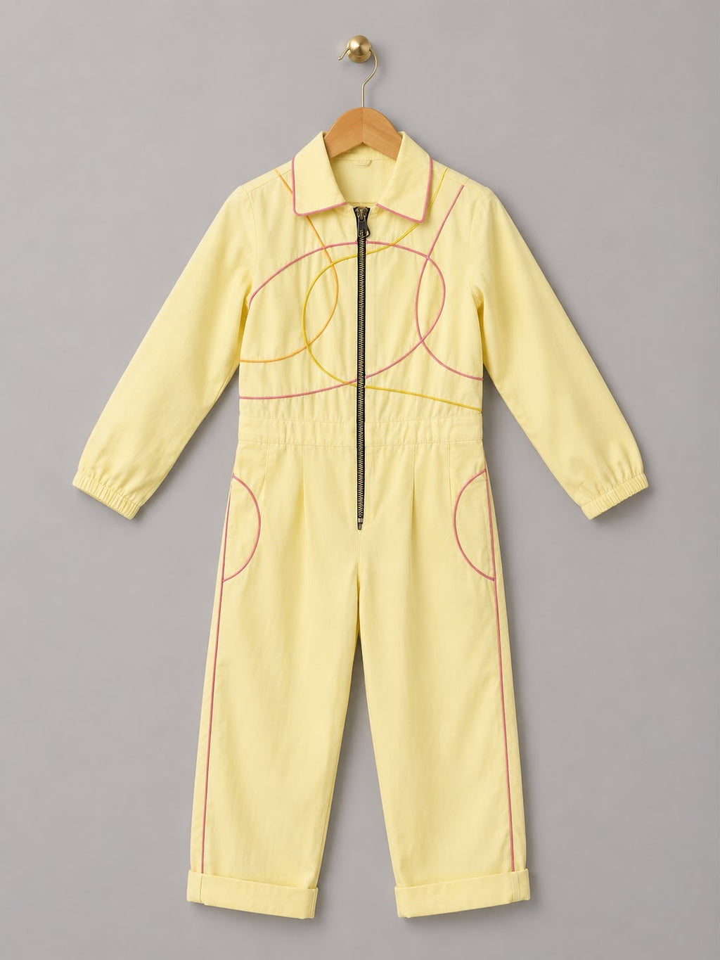 Pastel Yellow Cord Jumpsuit