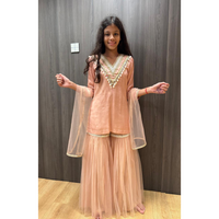 Pink Shell Work Kurta Set